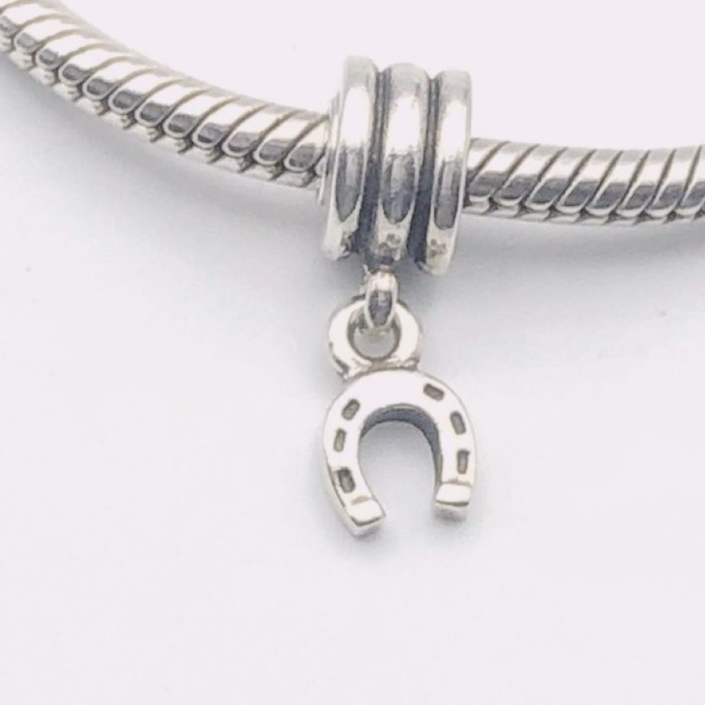 Pandora Horseshoe Dangle Charm Authentic 925 Sterling Silver